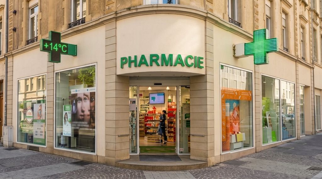 Façade de la Pharmacie Lugen, avenue de la Gare